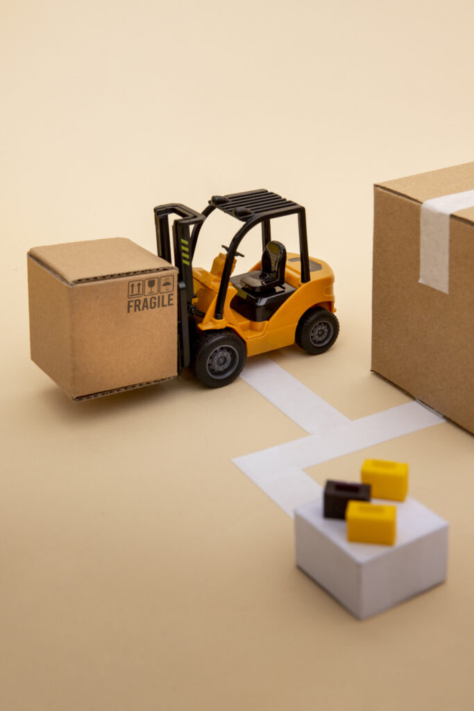 forklift boxes supply chain representation